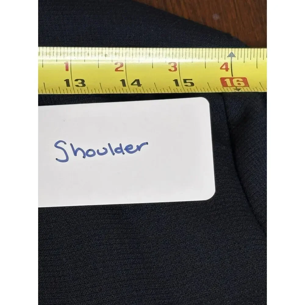 Merci Italia Navy & Black Tuxedo Blazer Shawl Collar Size 46 IT 10 US - Picture 7 of 10